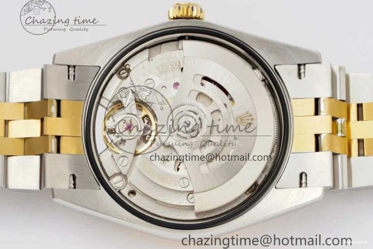 DIWF 904L SA3235 1:1 YG DateJust on Steel Bracelet Jubilee 36mm Best SS Markers Gray Dial Edition Green 0404